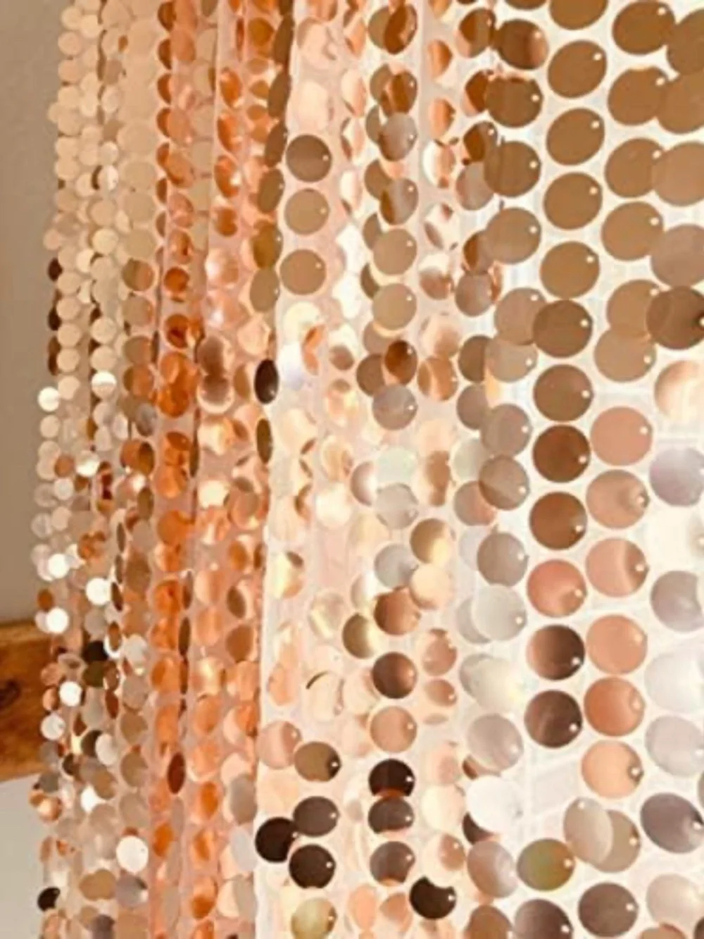 YCC 9X8FT Rose Gold Big Sequin Backdrop Curtain Panel for Wedding Party Thanksgi